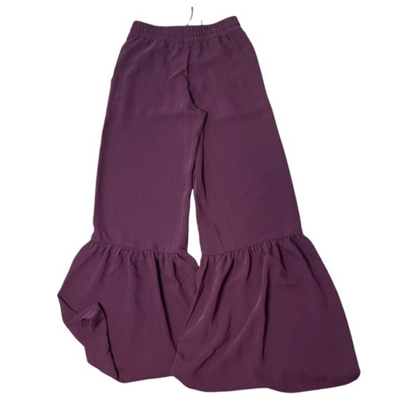 FRENCH CONNECTION Women's Plum Noir Aleida Suiting Bell Bottom Trousers 2 NWT - Picture 8 of 10